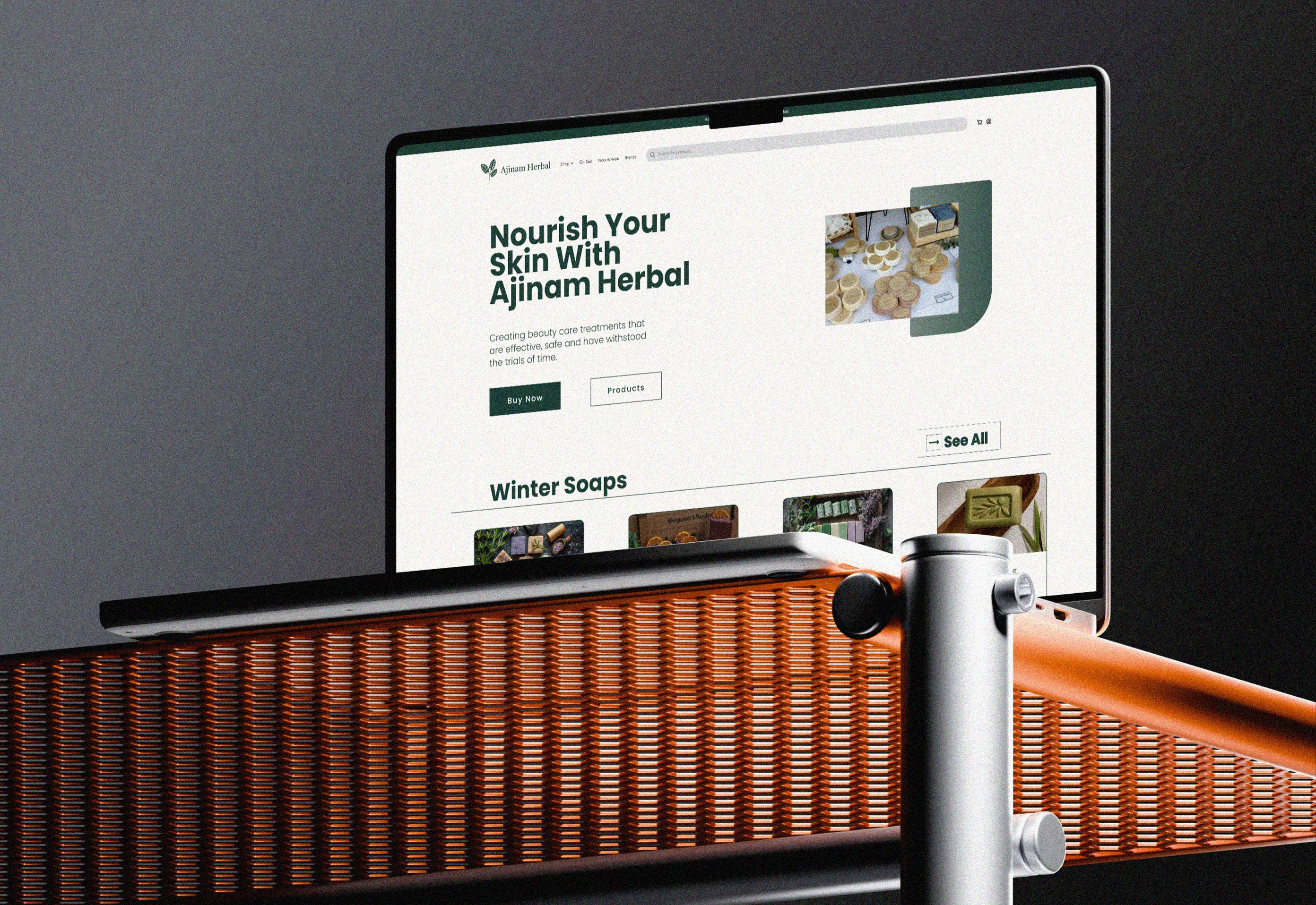 ajinamherbal-website-design-desktop-view-mockup